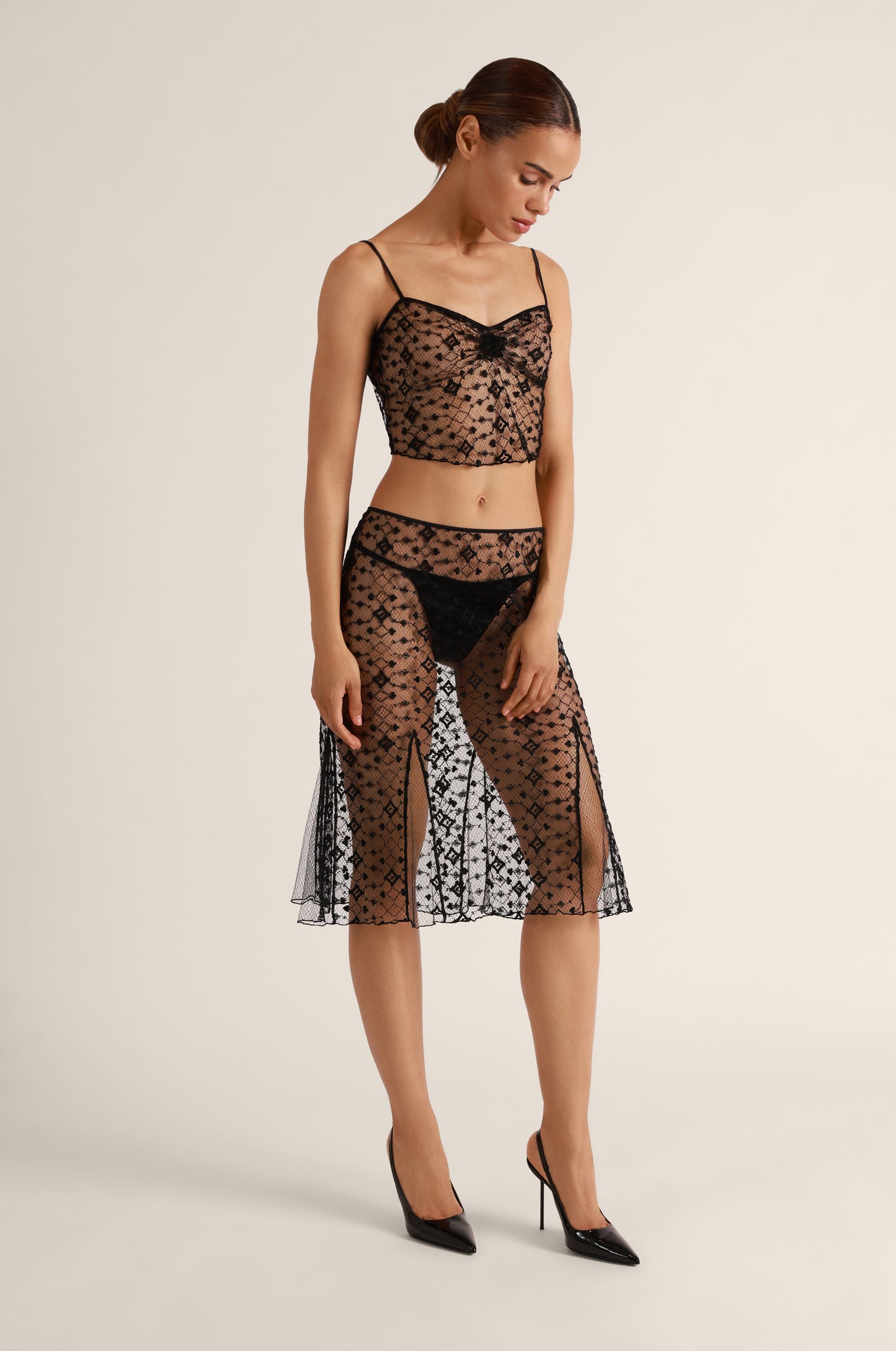DIAMANTE EMBROIDERY CAMI