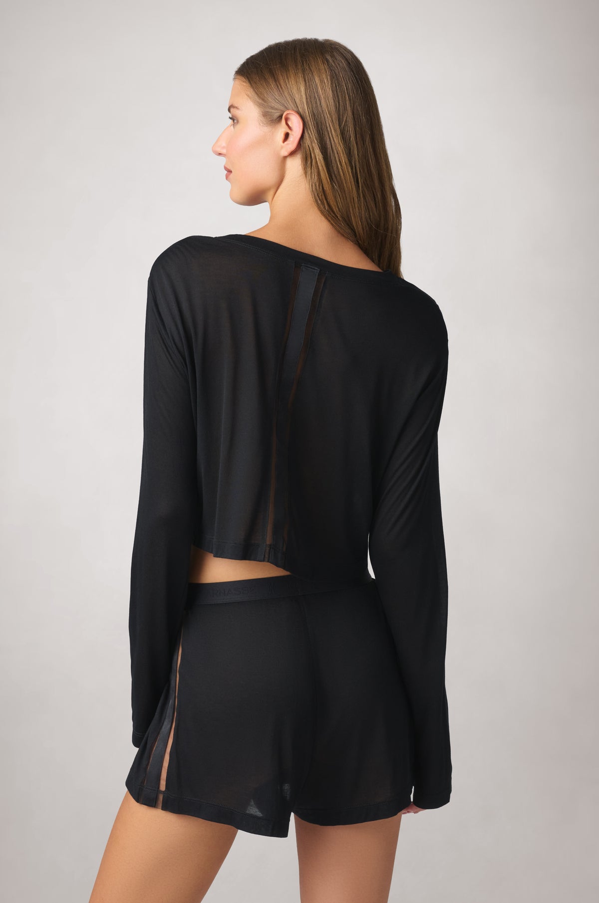 INTIME CROPPED LONG SLEEVE SHIRT