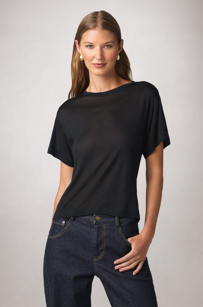 Kiki de Montparnasse, Intime open-back T-shirt in black.
