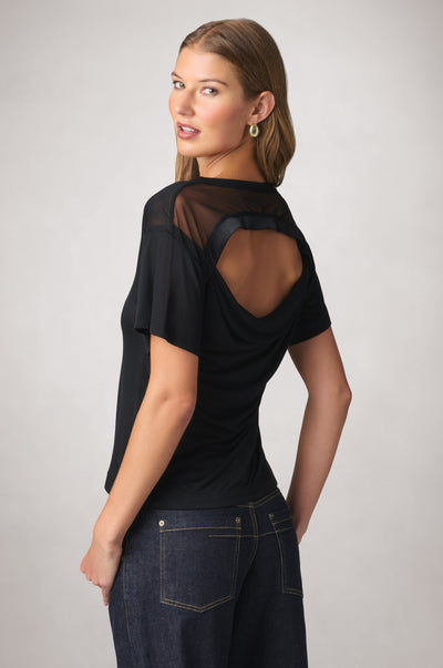 Kiki de Montparnasse, Intime open-back T-shirt in black, back.
