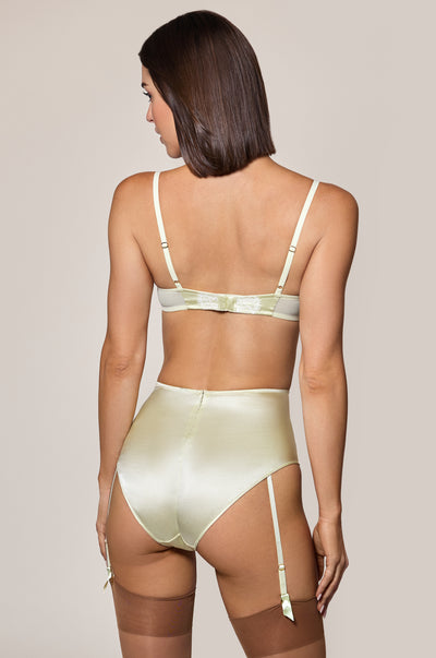 Yellow Butter Satin High Waist Panty Back