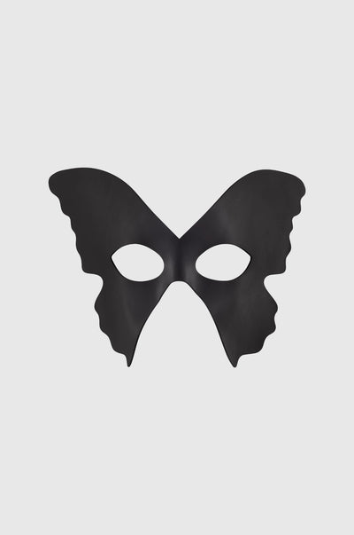 Black cowhide leather butterfly mask
