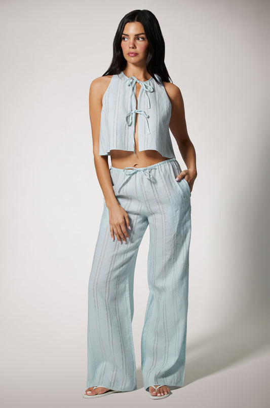 LINEN STRIPE PANT