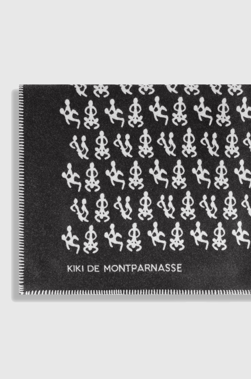 Black and white wool and cashmere throw blanket - Kiki De Montparnasse