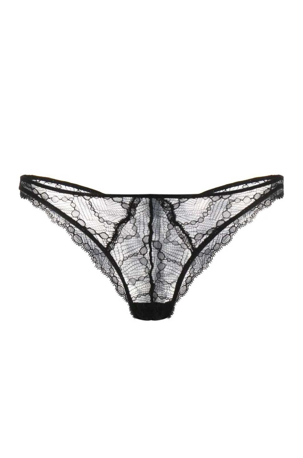 cheeky Mon Cheri Thong pretty stretch lace front view cropped