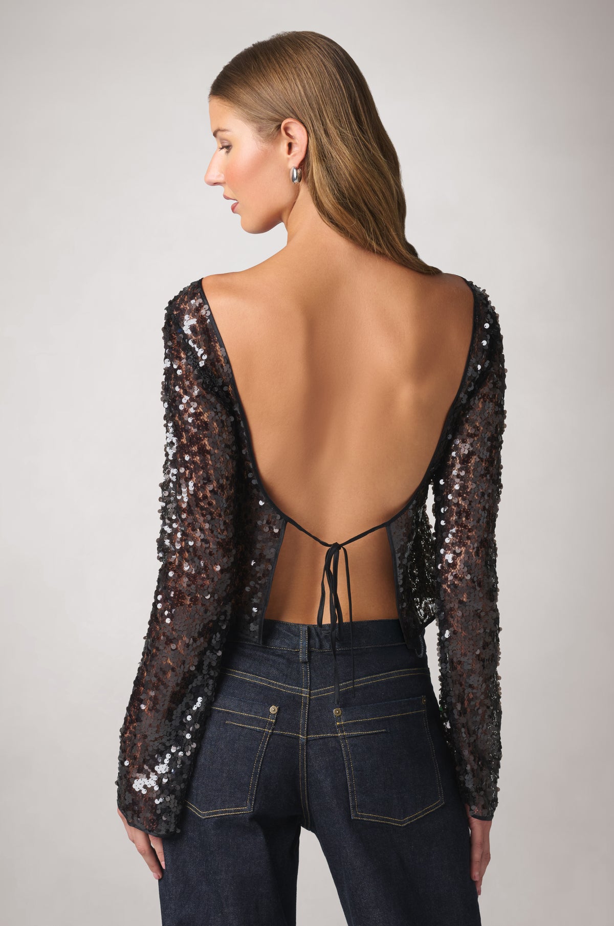 PAILLETTES LONG SLEEVE TOP
