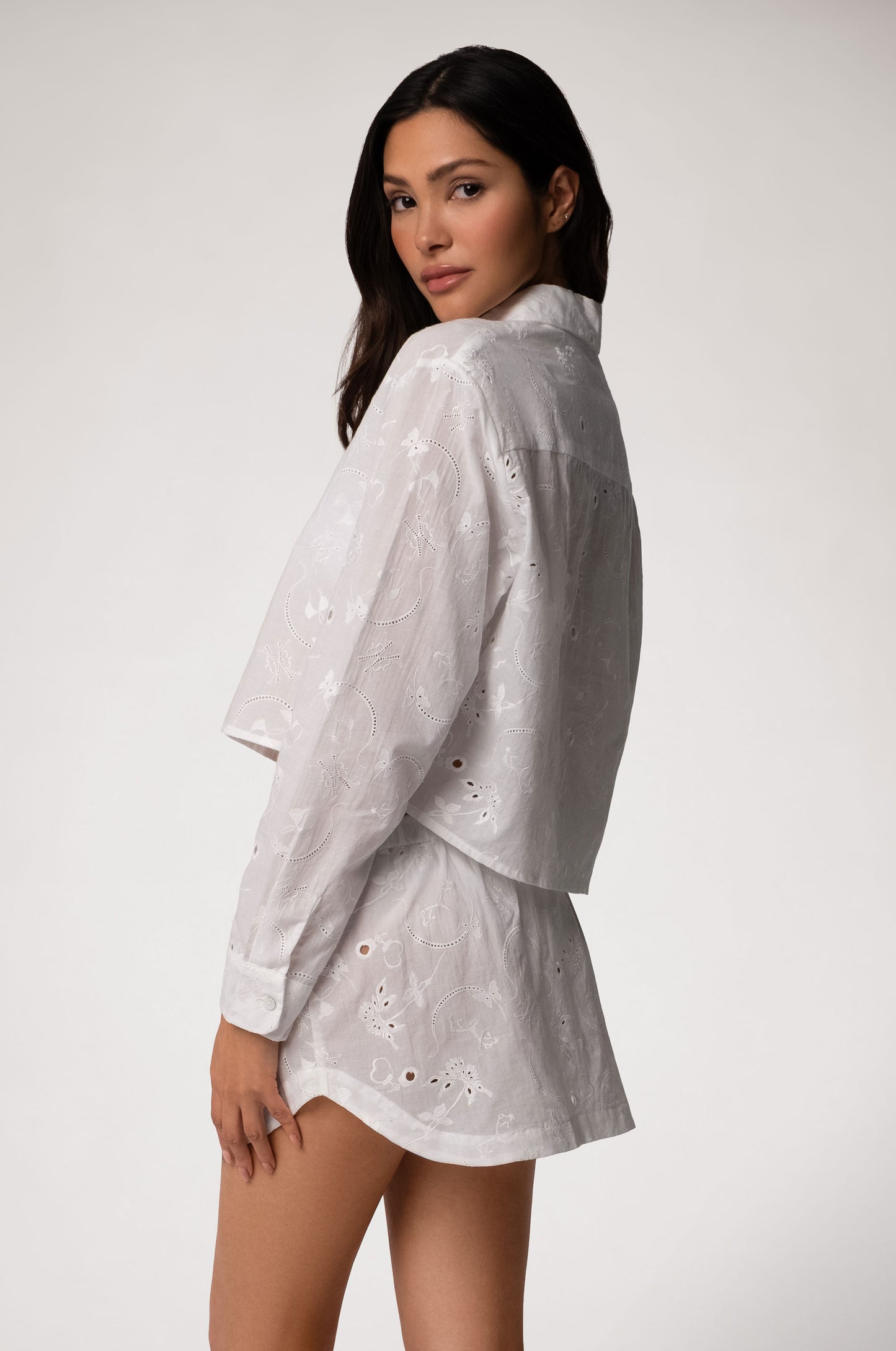 SIMONE COTTON EYELET MINI SKIRT