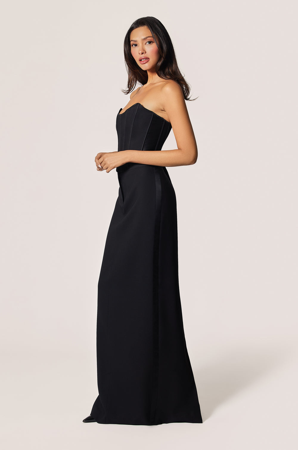 Black Tuxedo Formal Long Skirt, side view
