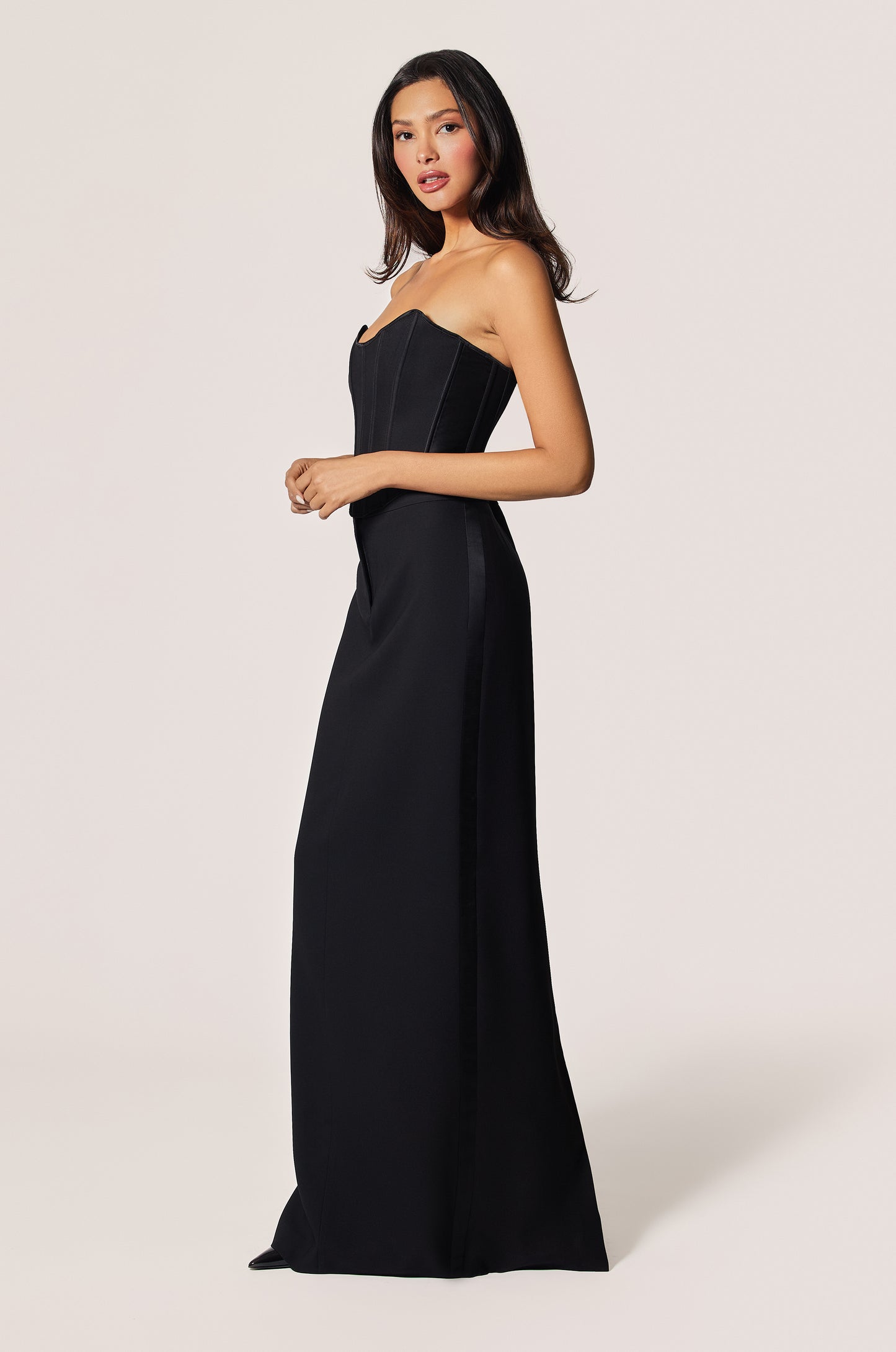 Black Tuxedo Formal Long Skirt, side view